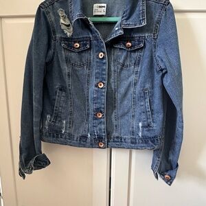 Ci Sono Denim Jacket Size Large Distressed Jean Jacket